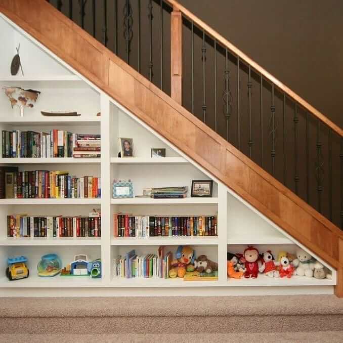 2. Under-Staircase Family Library & Toy Zone