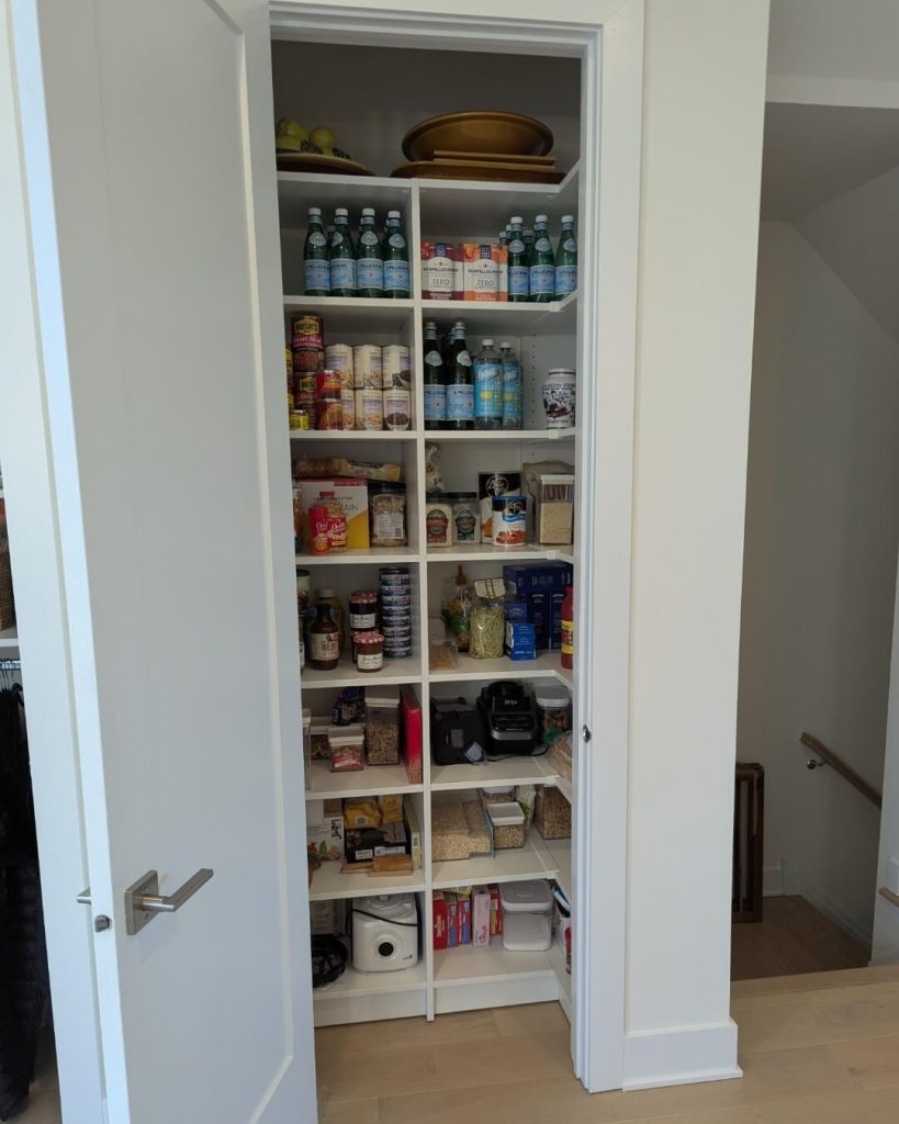 20. Functional Reach-In Pantry with Uniform Shelving