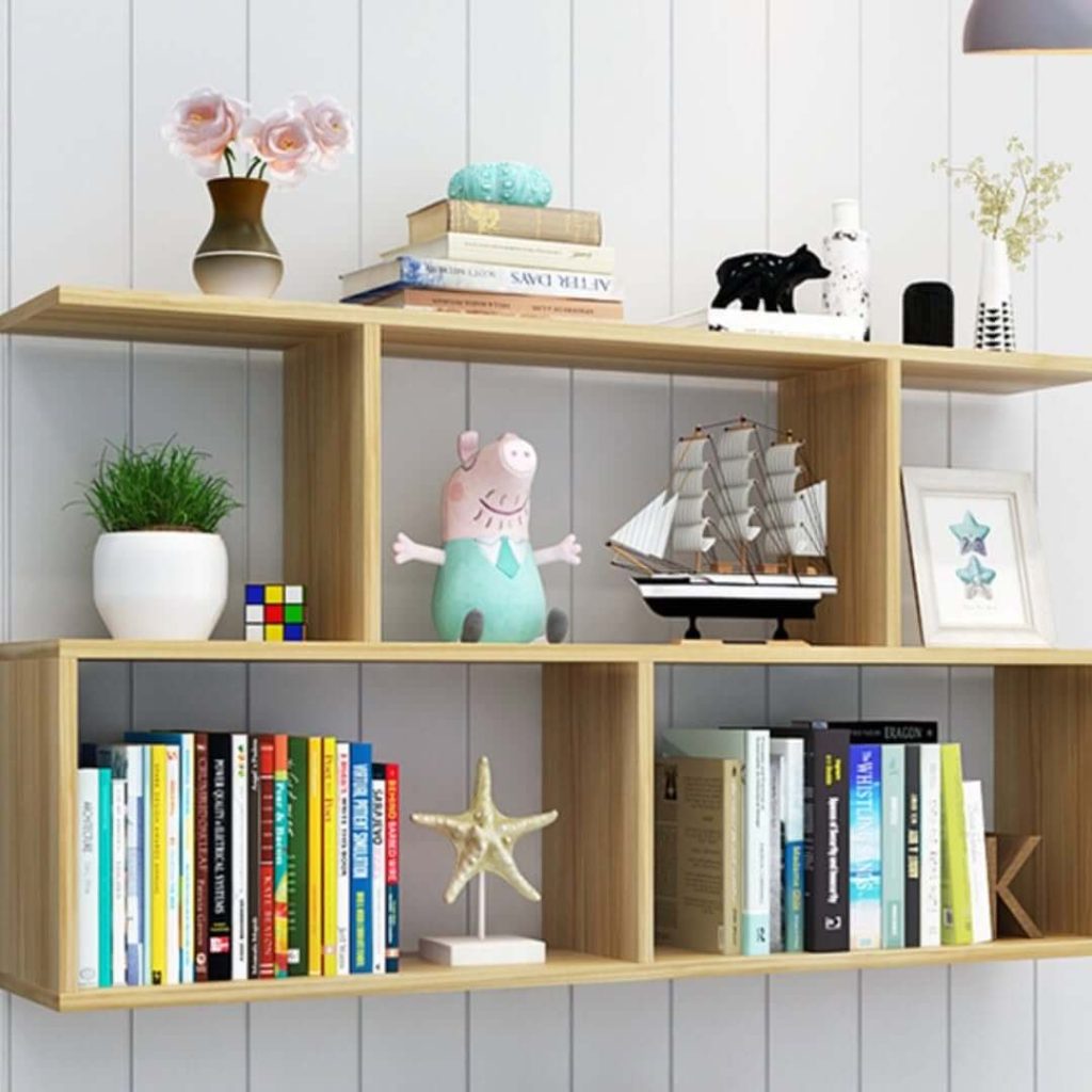 21. Rustic Charm with Floating Wood Planks
