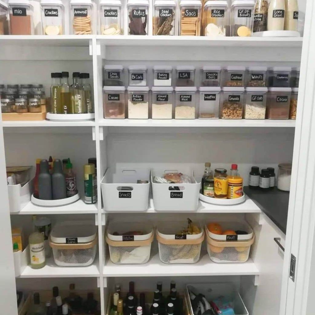 24. Label-Lover’s Pantry with Clear Categories and Turntables