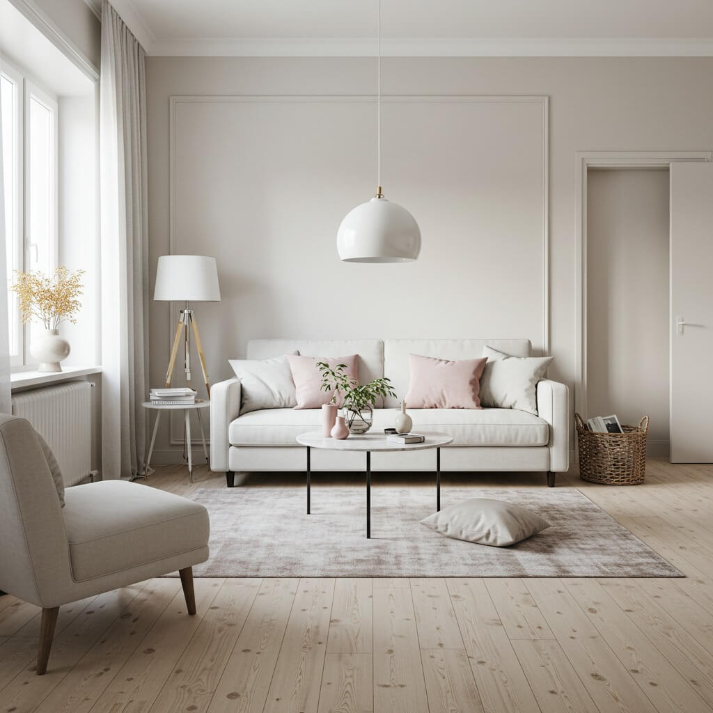 3. Bright and Airy Scandinavian-Inspired Living Room Layout