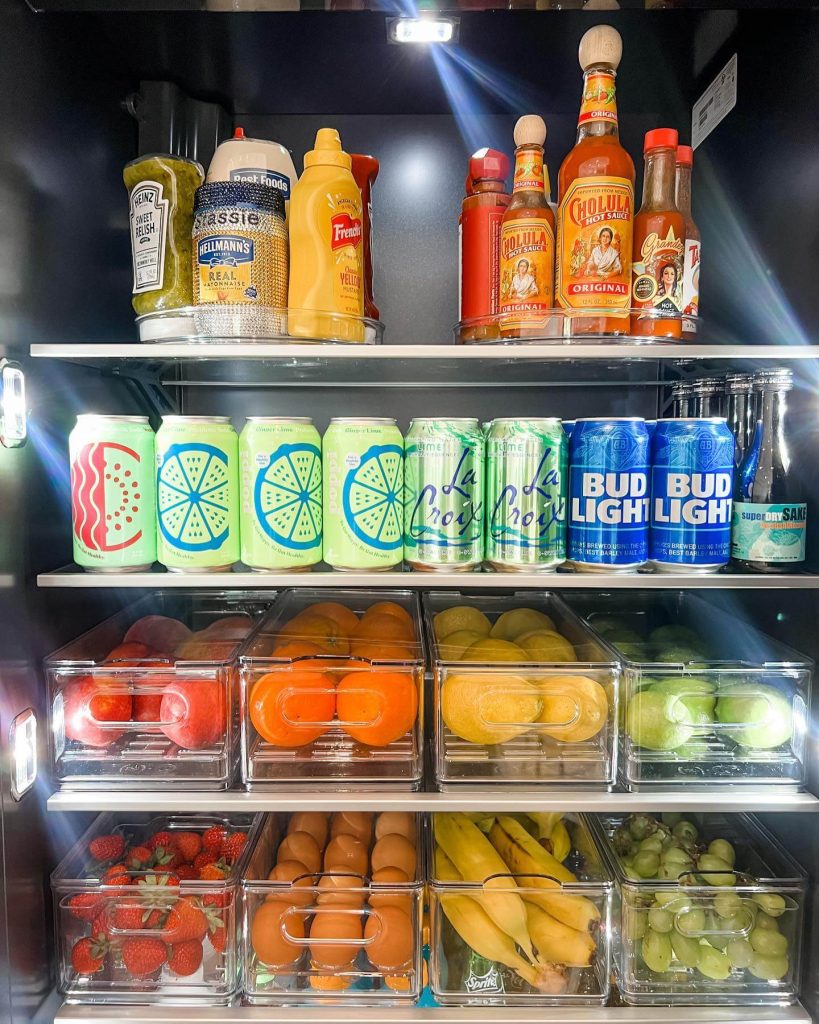 3. Organized Beverage Storage with Clear Containers