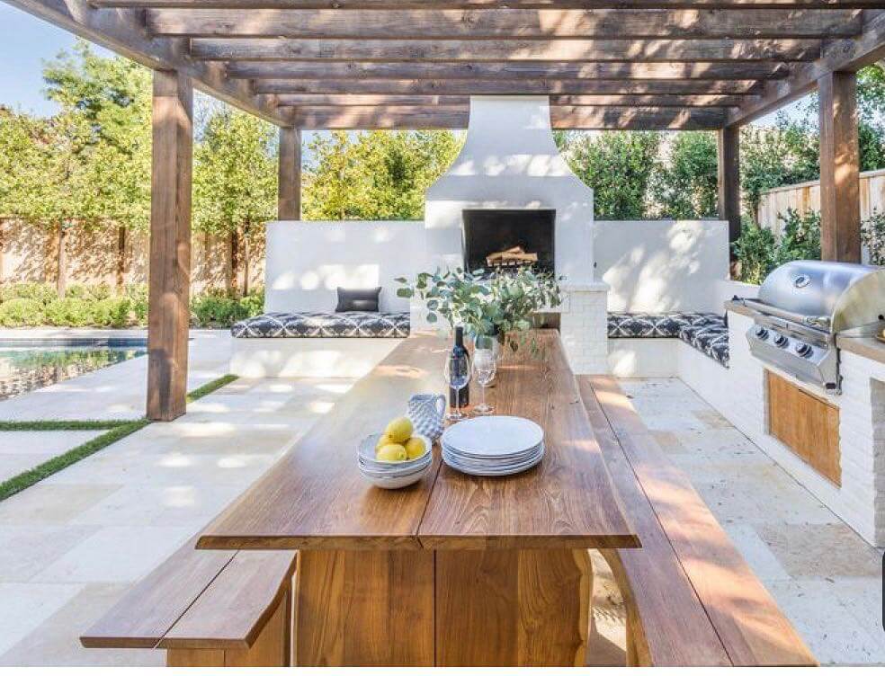 4. Mediterranean Style with Dining and Fireplace