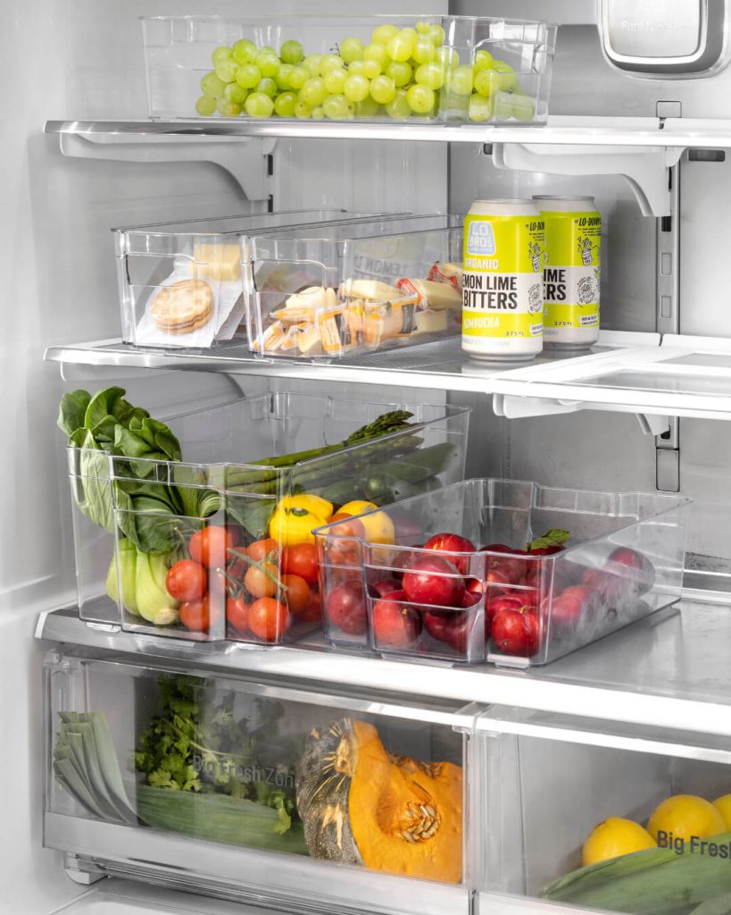 4. Storing Fresh Produce with Bins for Quick Access