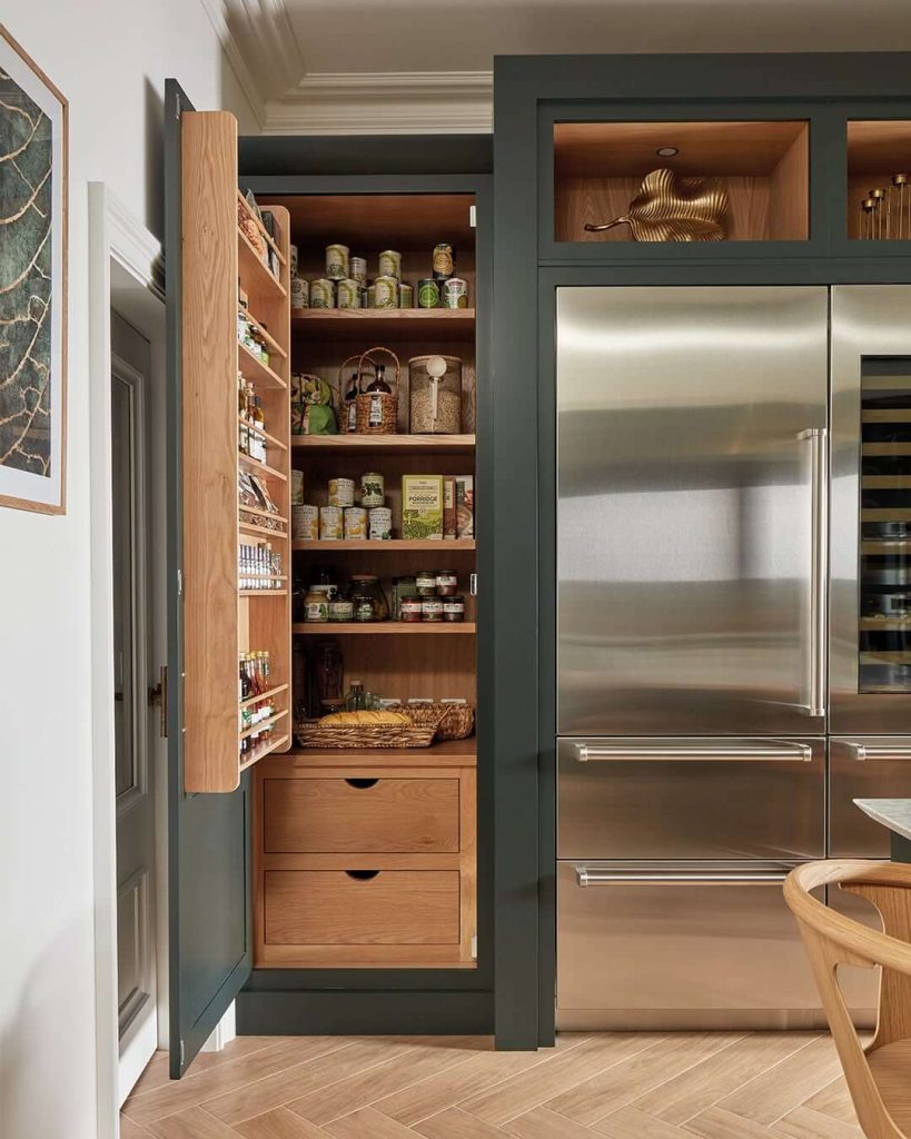 4. Tall and Slim Pantry with Luxe Details