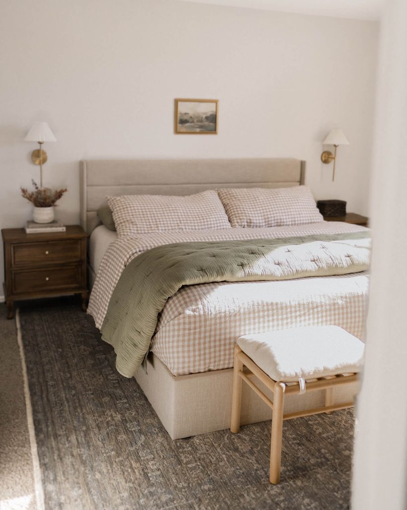 5. Go Gingham for a Subtle Fall Bedroom Refresh