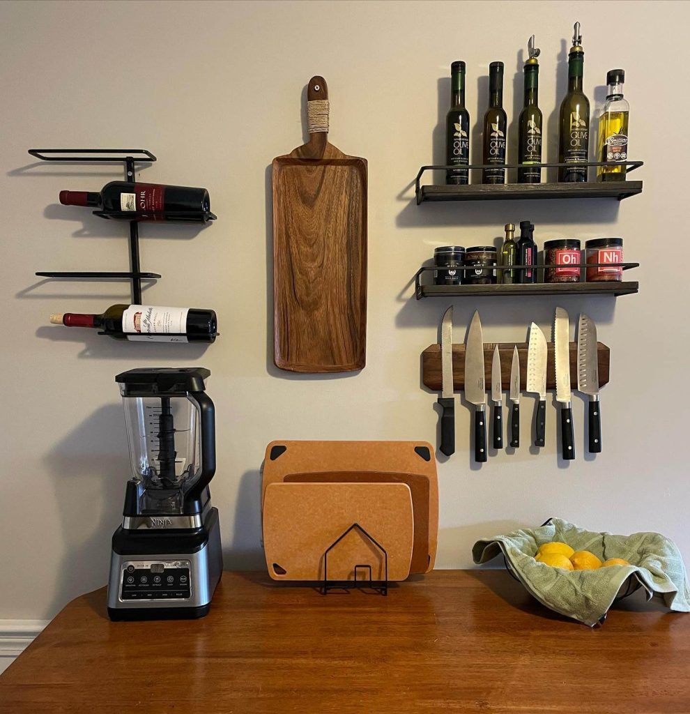 5. Multi-Purpose Wall Racks for Compact Kitchens