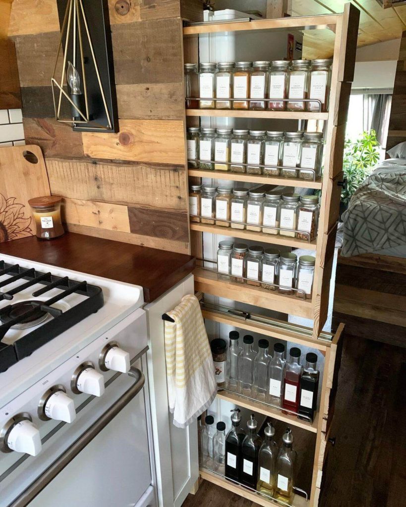 6. Tuck a Slim Pull-Out Rack Between Appliances