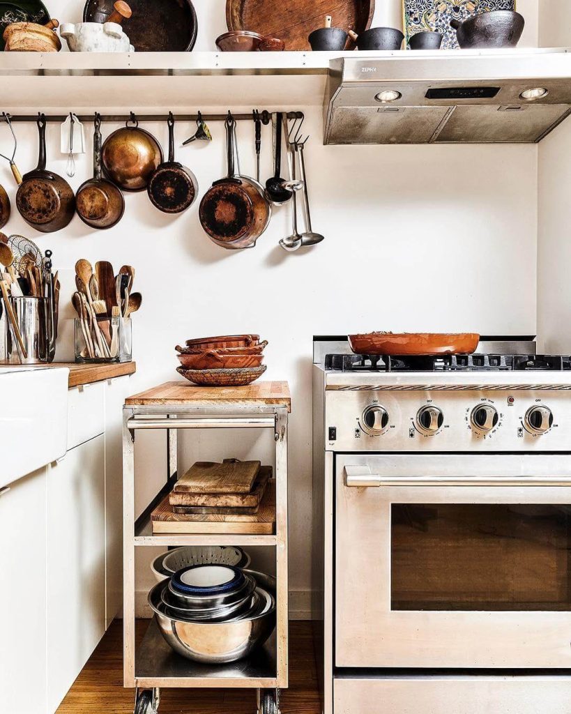 7. Add a Rolling Cart With Tiered Storage and Prep Space