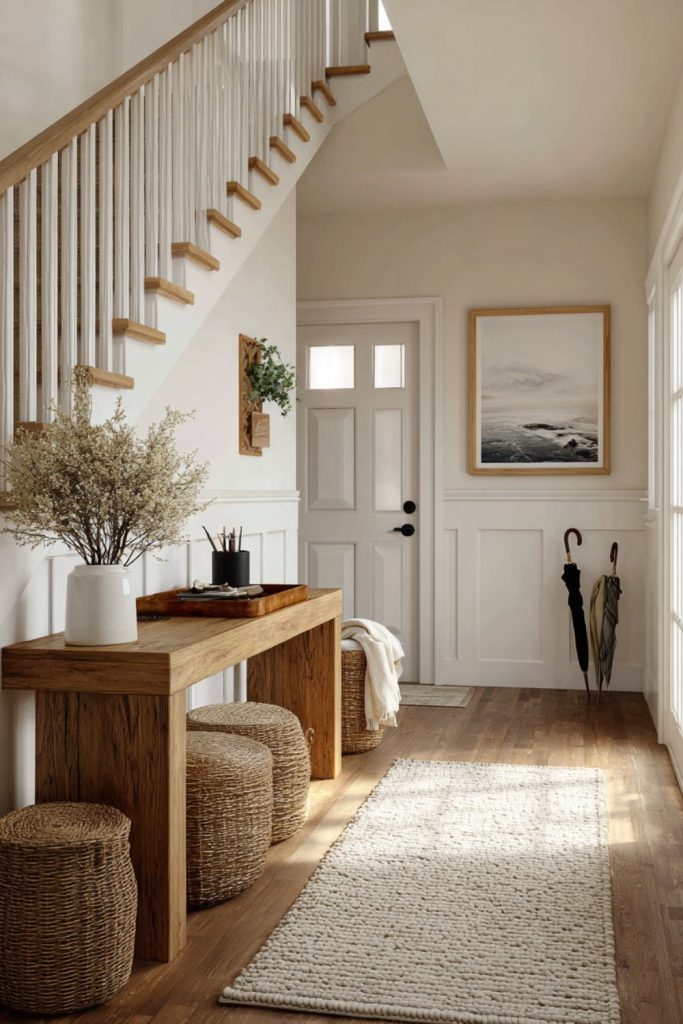 Rustic Entryway Understairs