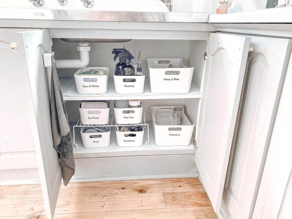 7. Zone Everything with Matching Storage Bins