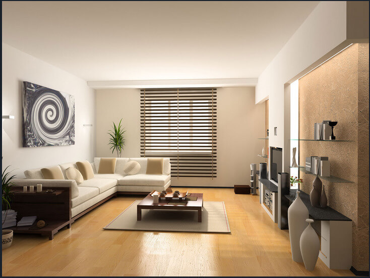 7. Bright and Modern White and Wood Combo