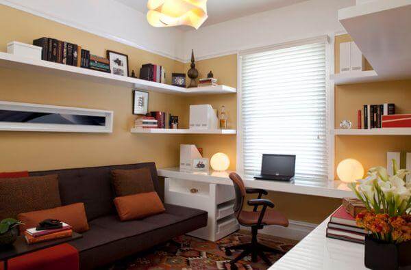 7. Sleek and Seamless Walnut Wall Shelves