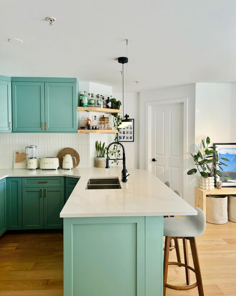 8. Corner Floating Shelves for Compact Efficiency