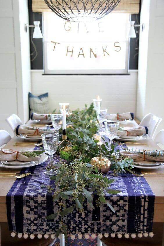 Minimalist Boho Blue with Natural Greenery