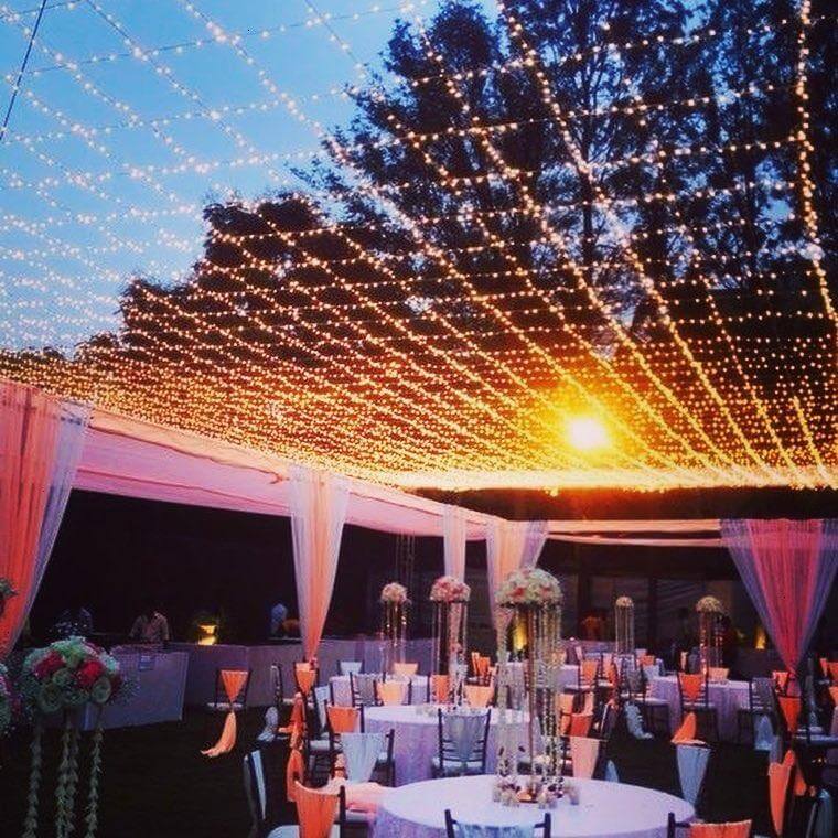Twinkle Light Ceiling for a Magical Evening