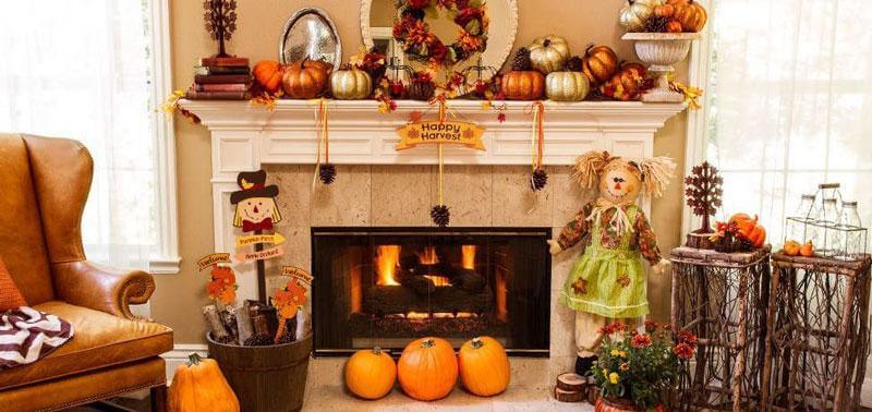 Whimsical Harvest Mantel Display